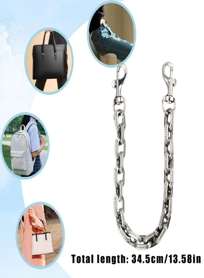 LSBDJDL Metal Geometric bag charmsWallet Chain Keychains Purse Handbags Purse Chain Bag Strap Accessories For Women (silver) - Image 4